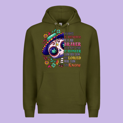 You Are Braver Than You Think Sugar Skull Premium Hoodie Designed By Nancycooperartshop
