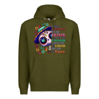 Army Green You are braver than you think sugar skull Premium Hoodie - NancyCooperArtShop