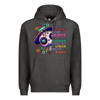 Charcoal Heather You are braver than you think sugar skull Premium Hoodie - NancyCooperArtShop