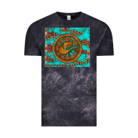 Cloud Black cowboy hat turquoise aztec background old wheel Vintage Tee - Artiststas