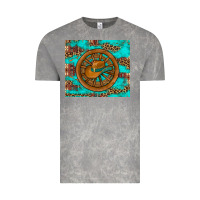Cloud Rock cowboy hat turquoise aztec background old wheel Vintage Tee - Artiststas