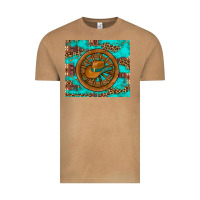 Vintage Camel cowboy hat turquoise aztec background old wheel Vintage Tee - Artiststas