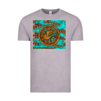 Vintage Zinc cowboy hat turquoise aztec background old wheel Vintage Tee - Artiststas