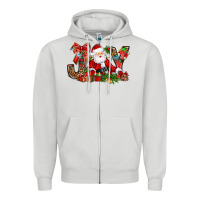 Dove Grey joy christmas with santa bbs Zipper Hoodie - BundleAndBundleShop