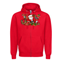 Red joy christmas with santa bbs Zipper Hoodie - BundleAndBundleShop