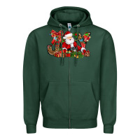 Sports Green joy christmas with santa bbs Zipper Hoodie - BundleAndBundleShop