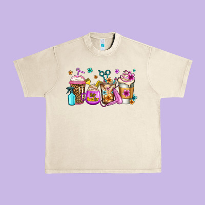 Hair Hustler Coffee Urban Heavy Tee Designed By Jasminsmagicworld