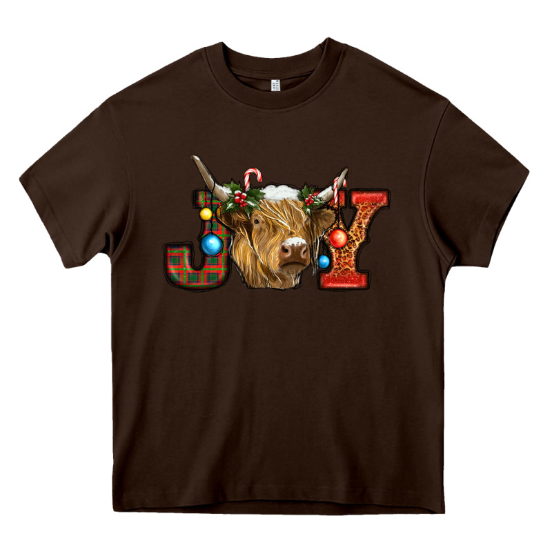 Christmas Joy Cow Heavy Core Tee by RanaPortraitStore | Teevron