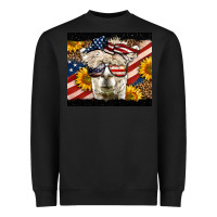 Black Western 4th Of July Llama Background Heavyweight Sweatshirt - LillyAllenDesigns
