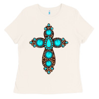 Gemstone Leopard Cross Ladies Tee | Teevron
