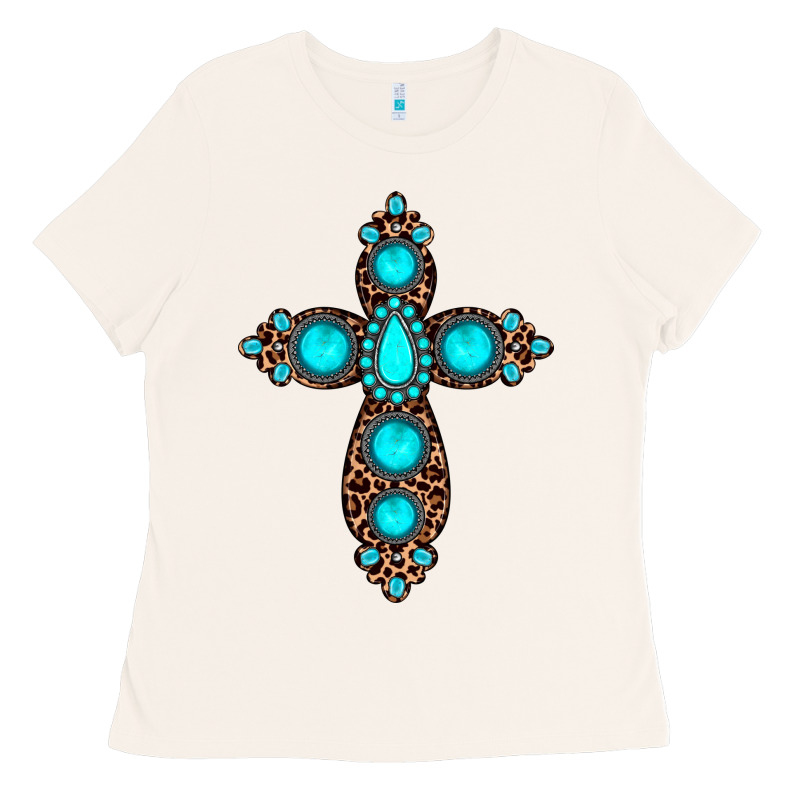 Gemstone Leopard Cross Ladies Tee by JahusDesignShop | Teevron