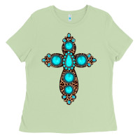 Matcha gemstone leopard cross Ladies Tee - JahusDesignShop