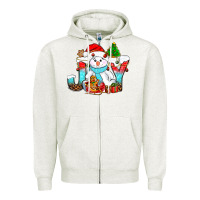 Oatmeal Heather joy christmas with snowman bbs Zipper Hoodie - BundleAndBundleShop