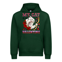 Forest Green my cat is my valentine Urban Hoodie - OliviaCreatesArt