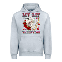 Heather Grey my cat is my valentine Urban Hoodie - OliviaCreatesArt