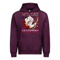 Mauve Wine my cat is my valentine Urban Hoodie - OliviaCreatesArt