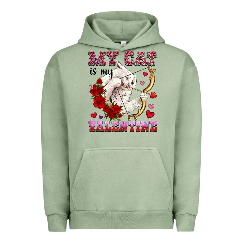 My Cat Is My Valentine Urban Hoodie by OliviaCreatesArt | Teevron