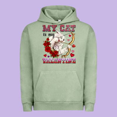 My Cat Is My Valentine Urban Hoodie Designed By Oliviacreatesart