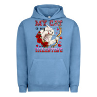 Pigment Pebble Blue my cat is my valentine Urban Hoodie - OliviaCreatesArt