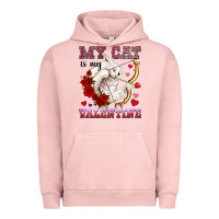 Pigment Salmon my cat is my valentine Urban Hoodie - OliviaCreatesArt