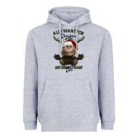 Heather Grey All I Want For Christmas Is You Just Kidding I Want Cats Heavyweight Hoodie - Bettercallsaul