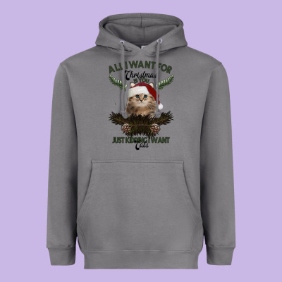 All I Want For Christmas Is You Just Kidding I Want Cats Heavyweight Hoodie Designed By Bettercallsaul