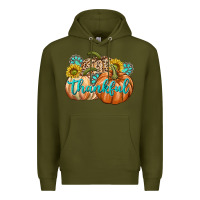 Army Green Thankful Premium Hoodie - texasbilliewilder