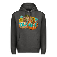 Charcoal Heather Thankful Premium Hoodie - texasbilliewilder
