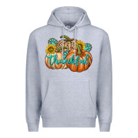 Heather Grey Thankful Premium Hoodie - texasbilliewilder