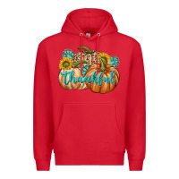 Red Thankful Premium Hoodie - texasbilliewilder