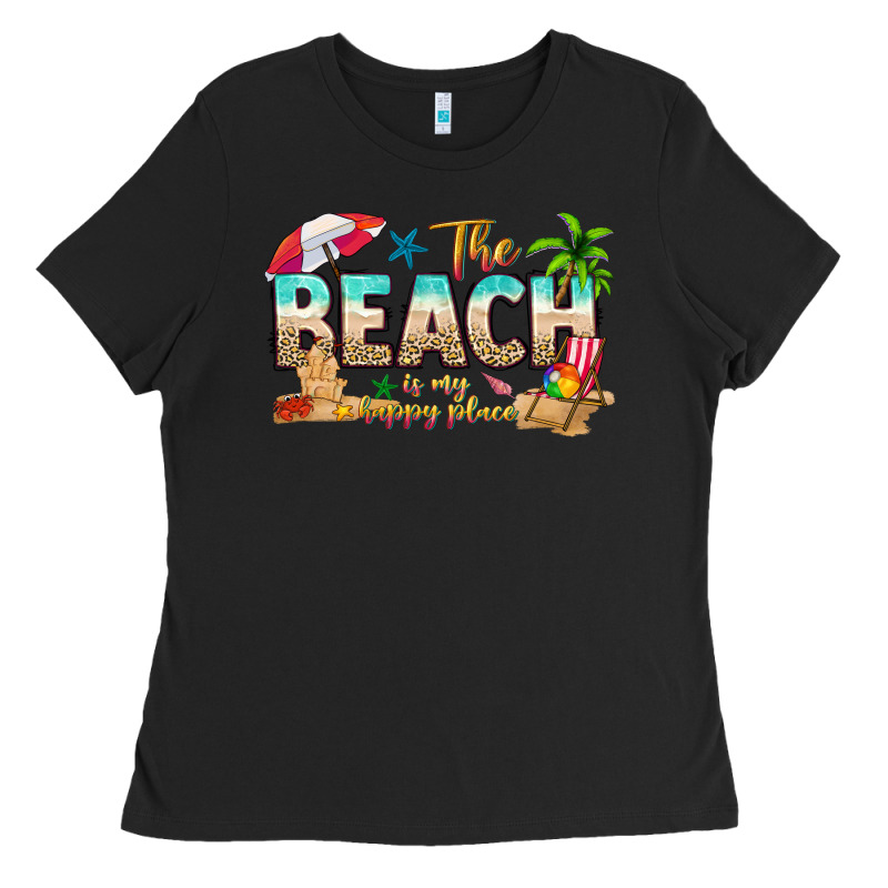 The Beach Is My Happy Place Ladies Tee by texasbilliewilder | Teevron