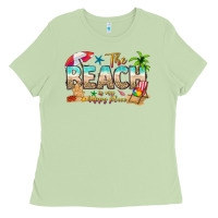 Matcha the beach is my happy place Ladies Tee - texasbilliewilder