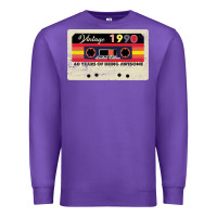 Purple vintage 1990 60th birthday cassette 30 years old 60 years Premium Sweatshirt - Bettercallsaul