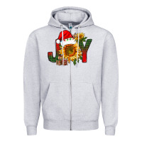 Heather Grey joy christmas with sunflower bbs Zipper Hoodie - BundleAndBundleShop