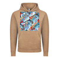 Vintage Coffee dolphin and crab seamless pattern Vintage Hoodie - BundleAndBundleShop