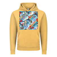 Vintage Mustard dolphin and crab seamless pattern Vintage Hoodie - BundleAndBundleShop