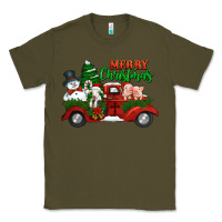 Army Green merry christmas snowman and farm animals truck Classic Tee - Jasminsmagicworld
