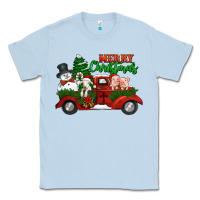 Dusty Blue merry christmas snowman and farm animals truck Classic Tee - Jasminsmagicworld