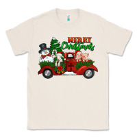 Natural merry christmas snowman and farm animals truck Classic Tee - Jasminsmagicworld