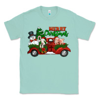 Seafoam merry christmas snowman and farm animals truck Classic Tee - Jasminsmagicworld