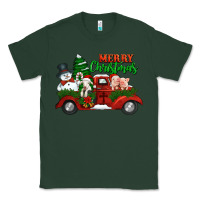 Sports Green merry christmas snowman and farm animals truck Classic Tee - Jasminsmagicworld