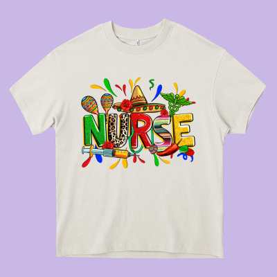 Cinco De Mayo Nurse Heavy Core Tee Designed By Zillion Design Studio