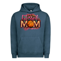 Pigment Midnight Navy blessed basketball mom lightbulb letters Urban Hoodie - OliviaCreatesArt