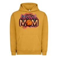 Pigment Peanut Butter blessed basketball mom lightbulb letters Urban Hoodie - OliviaCreatesArt