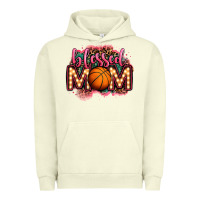 Pigment Pistachio blessed basketball mom lightbulb letters Urban Hoodie - OliviaCreatesArt