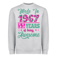 Heather Grey made in 1967, 55 years of being awesome Heavyweight Sweatshirt - Jasminsmagicworld