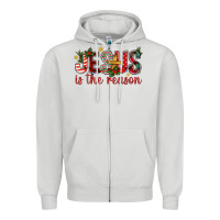 Dove Grey jesus is the reason christmas bbs Zipper Hoodie - BundleAndBundleShop