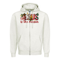 Oatmeal Heather jesus is the reason christmas bbs Zipper Hoodie - BundleAndBundleShop