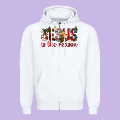 Jesus Is The Reason Christmas Bbs Zipper Hoodie Designed By Bundleandbundleshop