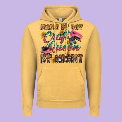 Mama By Day Craft Queen By Night Vintage Hoodie Designed By Ranaportraitstore